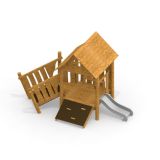 Tambora wooden playhouse with slide