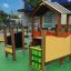 Omega Accessible Playground fa és műanyag elemekből álló játszótéri eszköz, logikai játékkal.