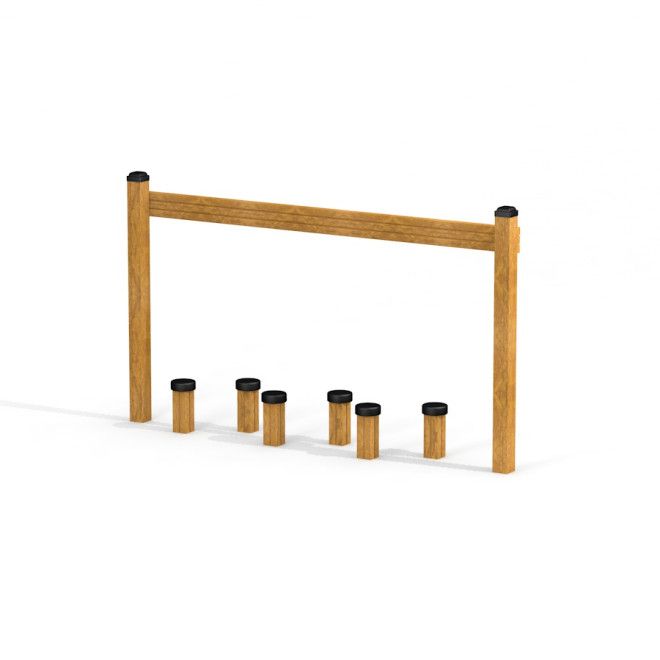 Obstacle Course Stepping Logs fa ugróoszlopokkal és átlósan elhelyezett gerendával játszótéri eszköz