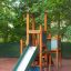 Tower with Slide fa játszótéri mászóka és csúszda gyerekeknek, természetes színekben.