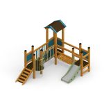 Fortress Nature playhouse with slide