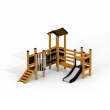 Fortress Nature playhouse with slide