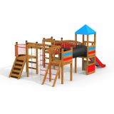 Square Play castle with slide